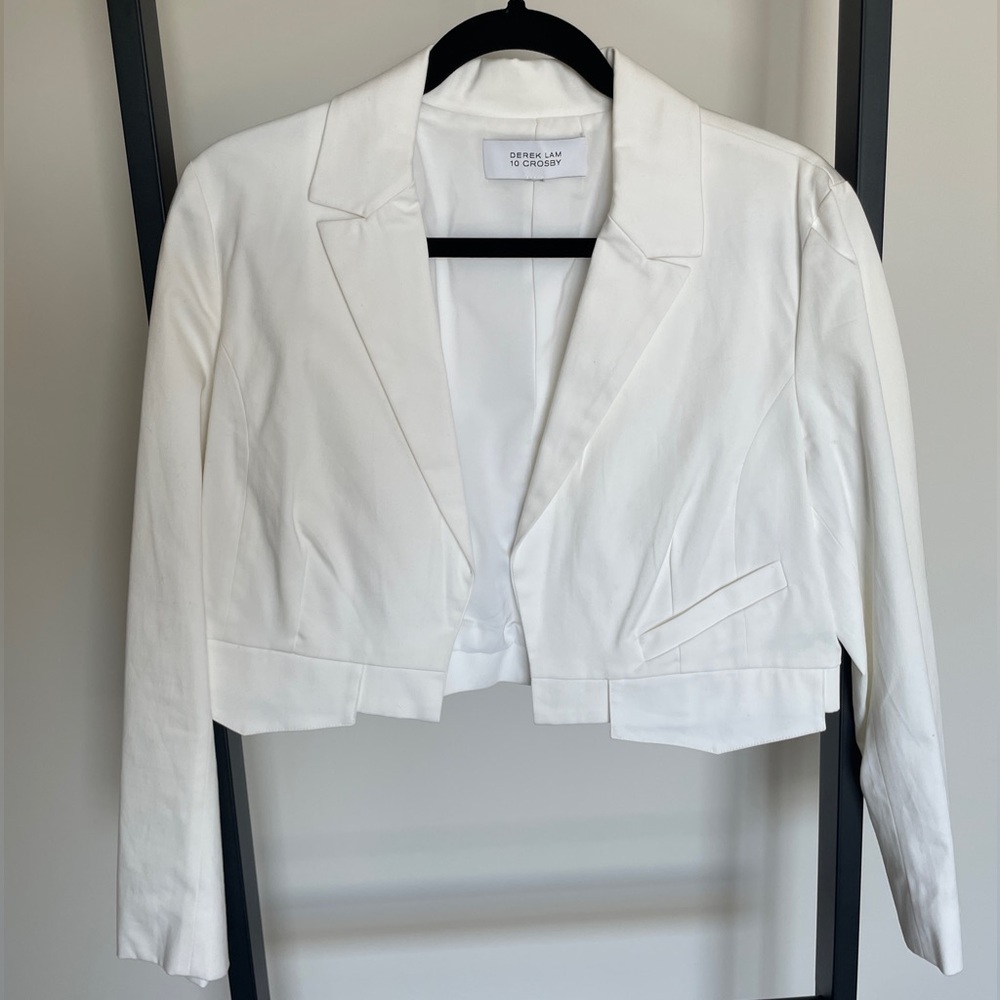 10 Crosby Derek Lam White Cropped Blazer